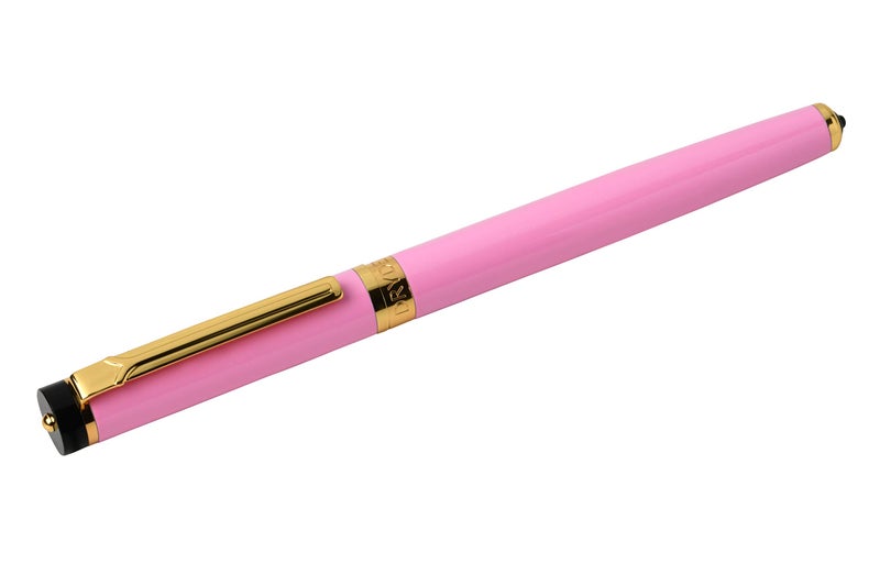 Dryden Designs Fountain Pen - Medium and Fine Nibs | Includes 24 Ink Cartridges and Ink Refill Converter | Consistent Writing, Smooth Flow - Luscious Pink - Image 5